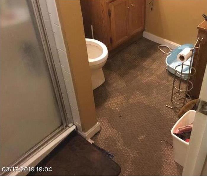 Water on bathroom floor